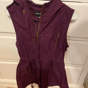 Plum Hooded Vest